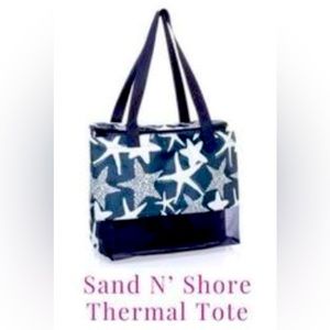 Thirty One Sand N’ Shore Thermal Tote Navy Starfish Splash NEW